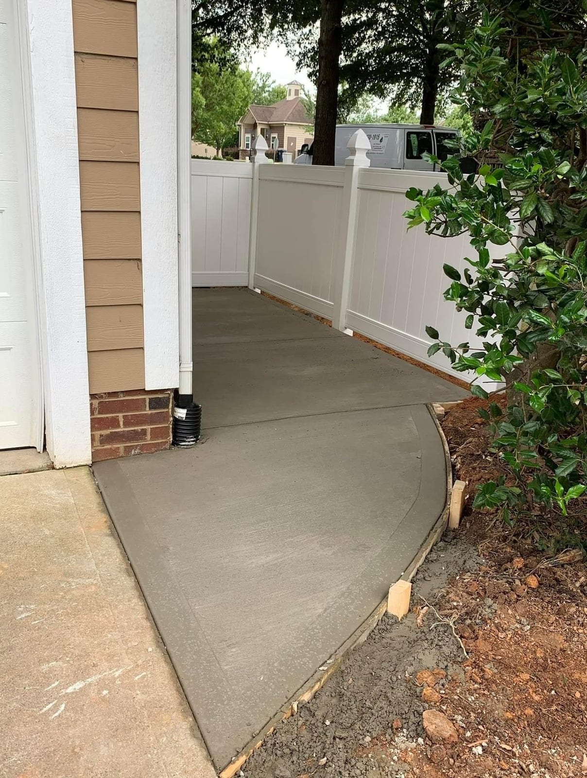 New concrete walkway to the door