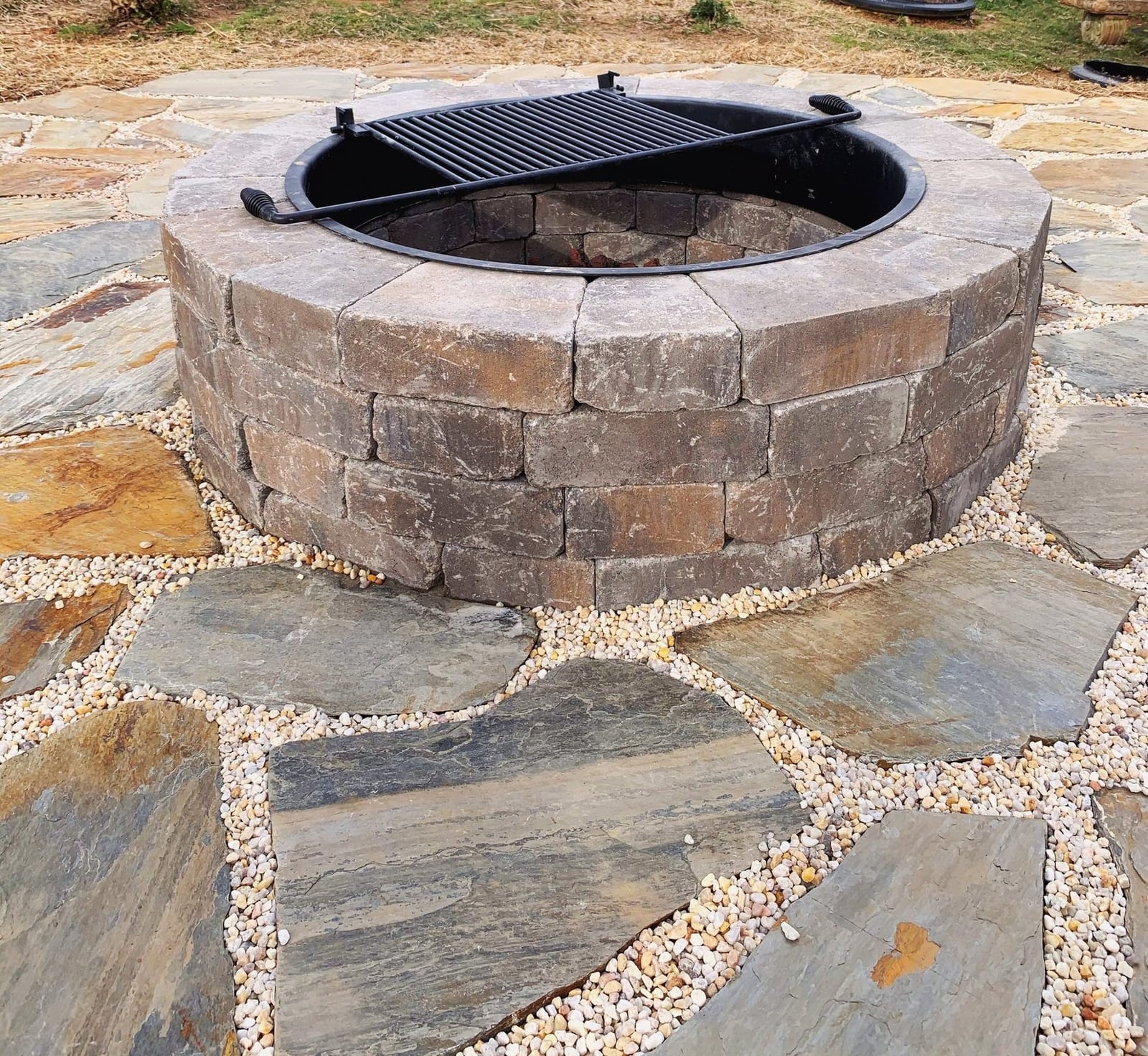 Fire pit stonework detail