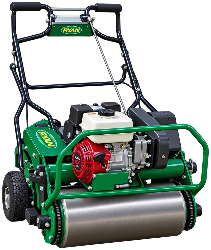 Commercial reel mower with front roller